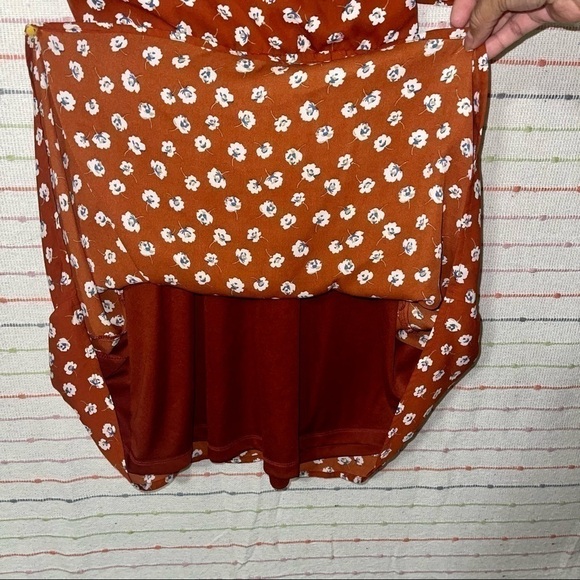 Xhilaration  NWOT Burned Orange Floral Dress - Picture 7 of 10
